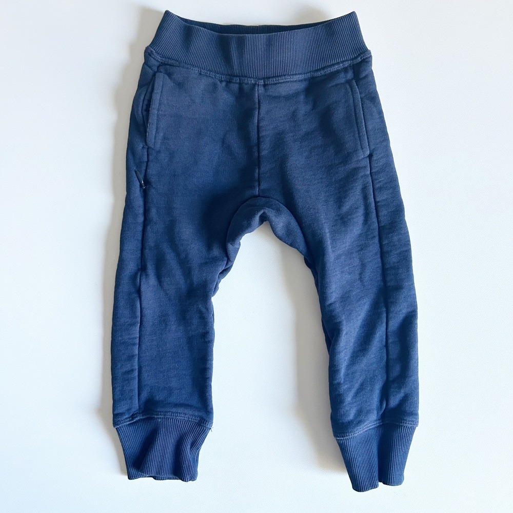 Pact Baby Organic Cotton Lounge Jogger Pants‎ Size 12-18M Navy Blue Pockets